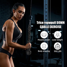 Tricep Rope Cable Attachment Gym Rope Pull-Down Attachment Rubber Handles Pulley