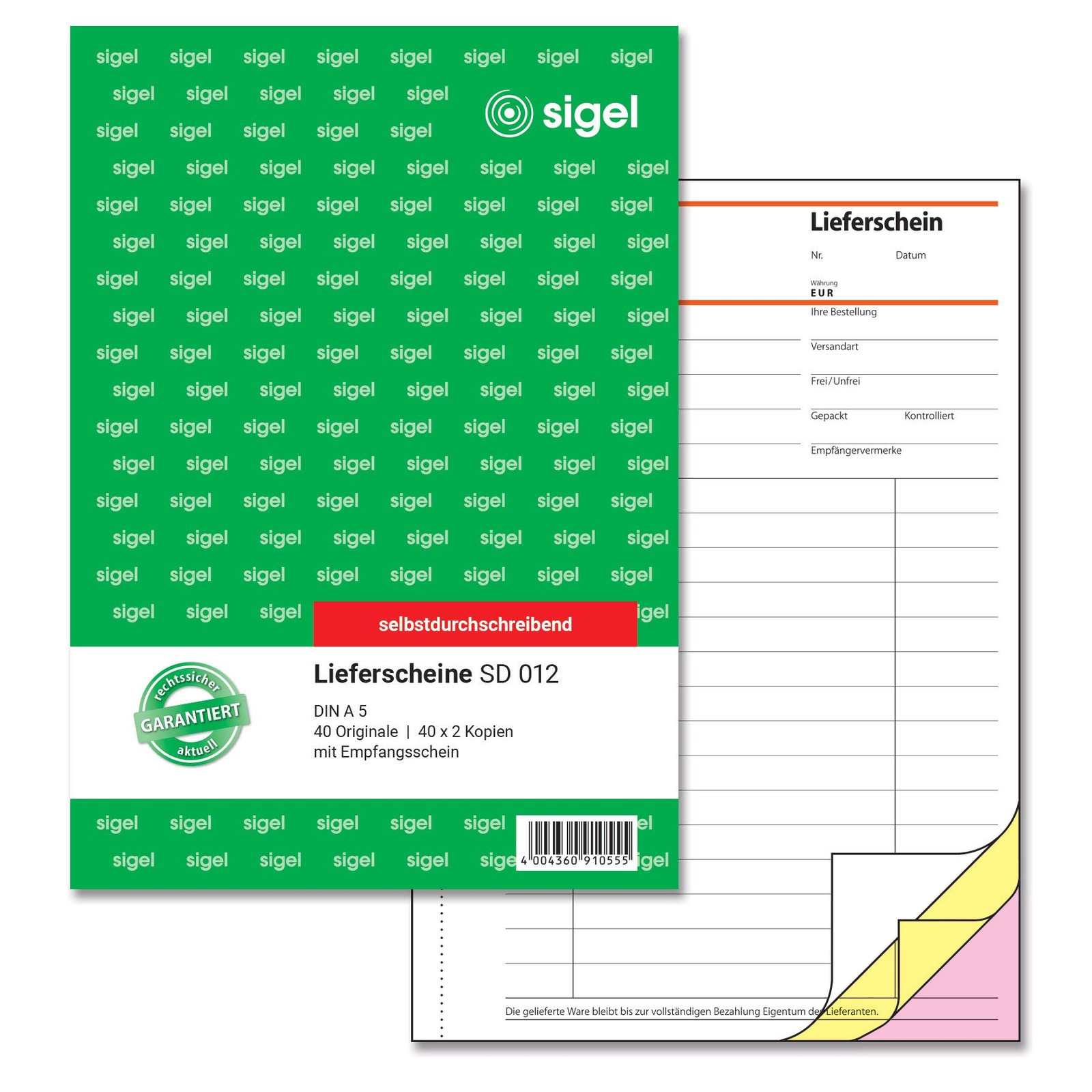 Sigel SD011 Duplicate Delivery Note A5 3X 40 Sheets Pack of 1 4590₽