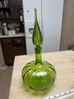 Blenko Olive Green Glass VTG Decanter with Stopper~Joel Myers~MCM