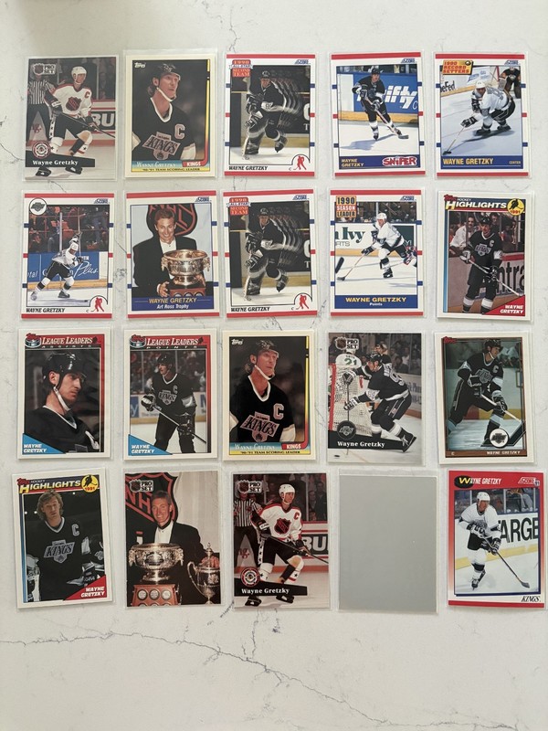 20 card Wayne Gretzky lot LA Kings Score Pro Set Hologram Topps 1990 1991
