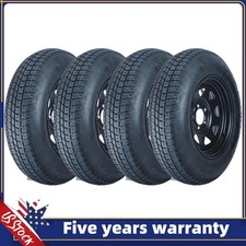 4-pack Trailer Tires On 15 Rims St20575d15 6pr 5 Lug On 4.5 Camper Cargo Us