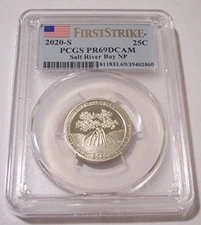 2020 S Clad Salt River Bay NP Quarter Proof PR69 DCAM PCGS First Strike