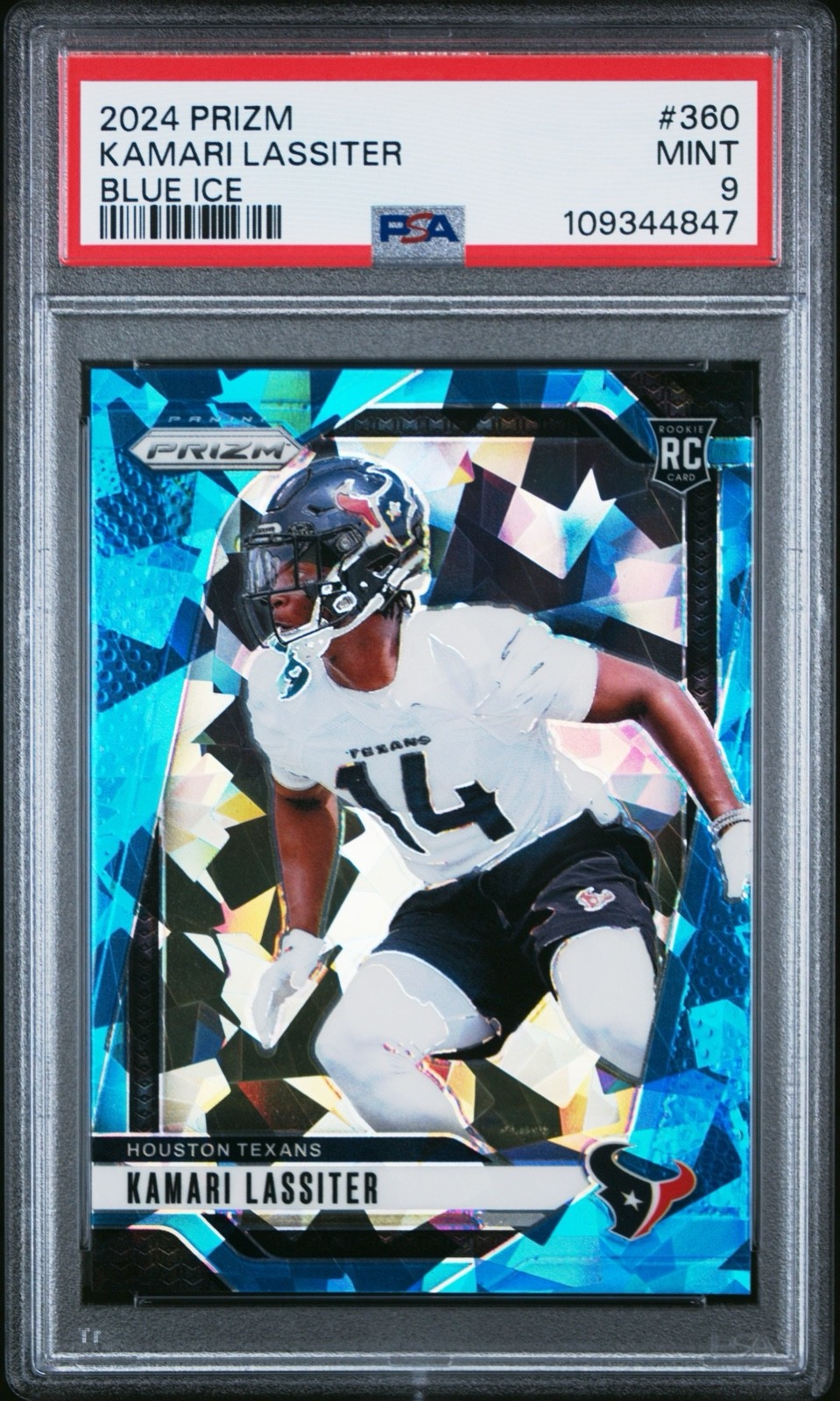 2024 Panini Prizm - Rookies Kamari Lassiter #360 Blue Ice Prizm /99 (RC) PSA 9