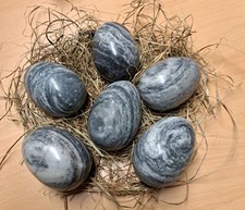 Ostern Marmor Eier grau-schwarz-marmoriert Dekoration 6 Stück