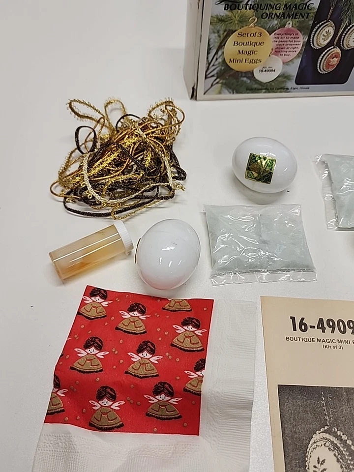 Nuevo de Lote Antiguo Lee Wards Boutiquing Magic Ornament Kit NATIVIDAD Boutique Huevo Foto 3 de 4