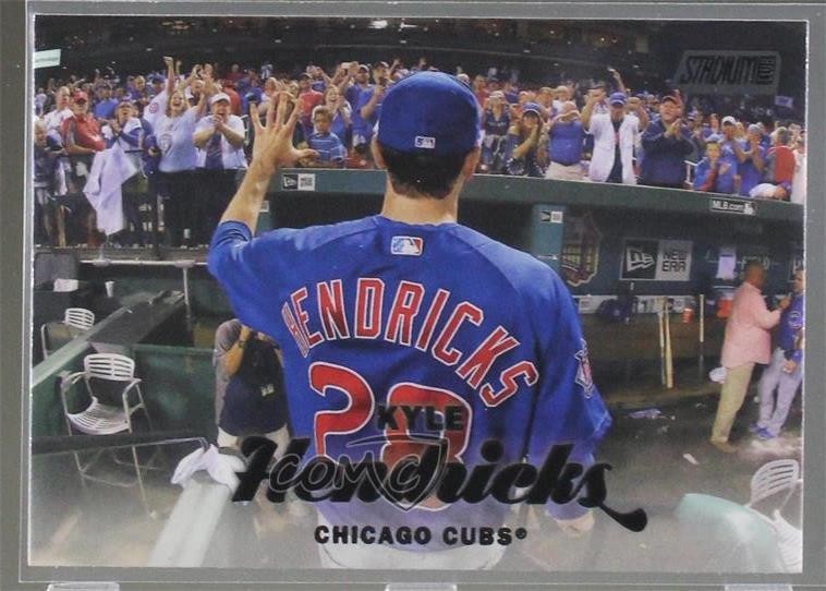 2017 Topps Stadium Club Black Foil Kyle Hendricks #123 1v3