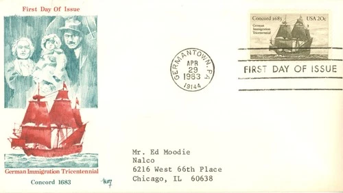 US Scott #2040 1983 20c US & Germany First Day Cover