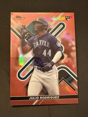 2022 Topps Finest 23 Julio Rodriguez Rose Gold #/75 Rookie Mariners RC
