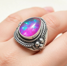Triplet Opal Gemstone Ring 925 Sterling Silver Designer Men's Gift Ring All Size