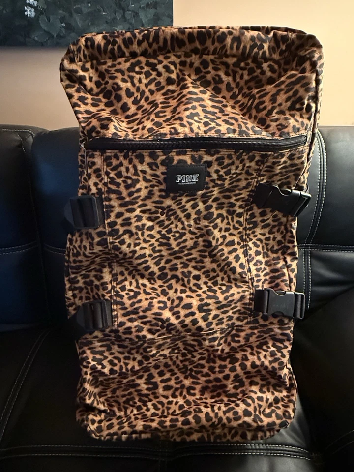 Victoria’s Secret ROSA Negro Leopardo Equipaje Wheelie Maleta - Raro Hallazgo Foto 3 de 4