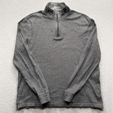 Chaps Men's Large Gray 1/4 Zip Neckline Sports Sweater
