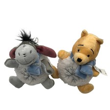 Disney Store Snowball Pooh  Eeyore Plush 6" excellent adult-owned