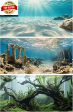 3 Pack Aquarium Background 36X18 Inches Polyester Aquarium Background Cloth Fish