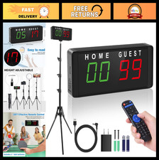 LED Electronic Scoreboard with Remote Tripod, Basketball Score Keeper, Timer