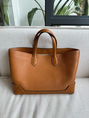 HERMÈS Maxibox Cabas 30 Gold Evercolor Calfskin Tote Bag handbags