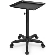 FLOLXNB Salon Tray Cart Premium Aluminum Tattoo Tray Rolling Trolley Adjustab...