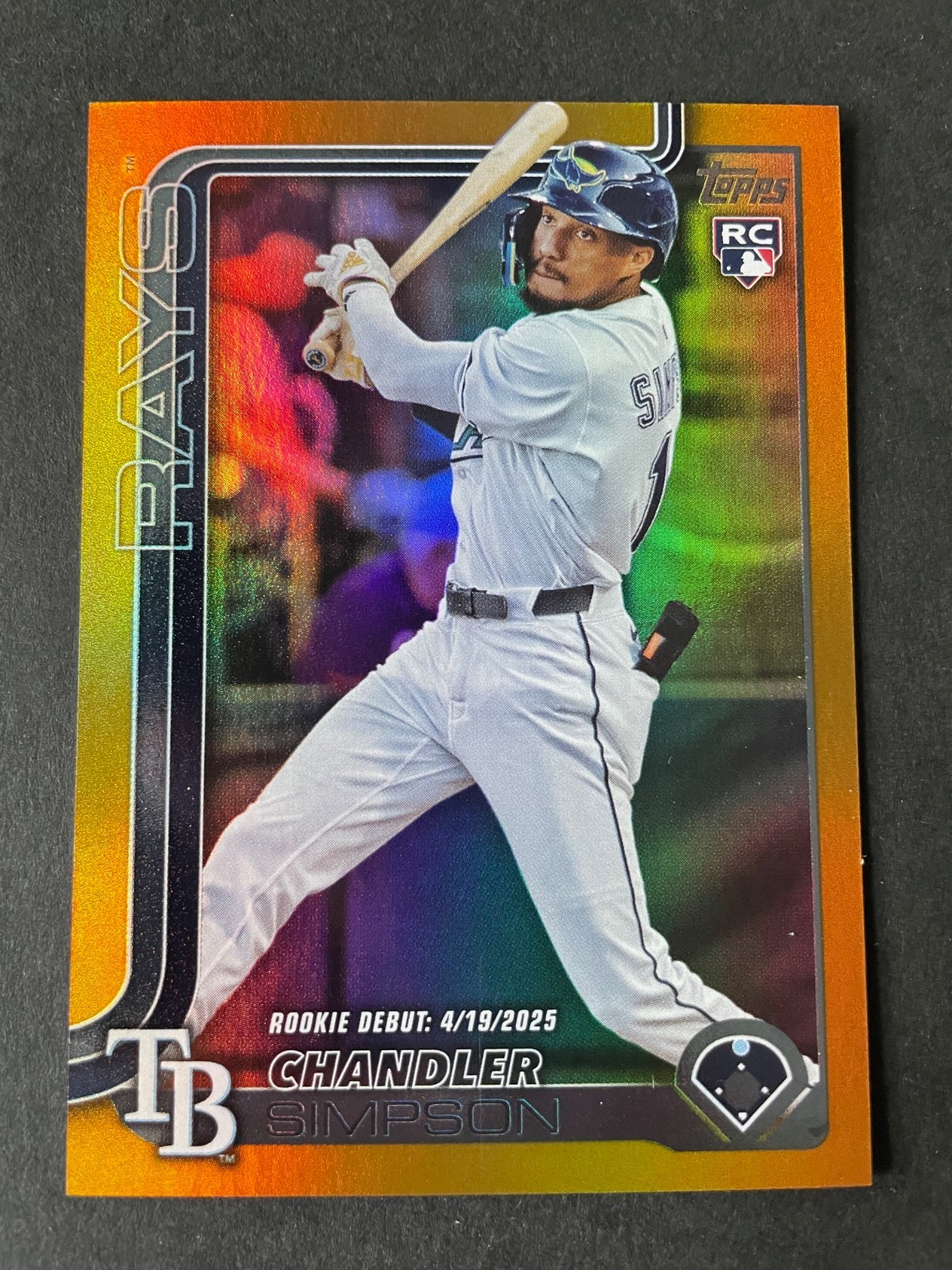 2025 Topps Update Chandler Simpson Gold Rainbow Foil SP RC #/50 Card US349 Rays