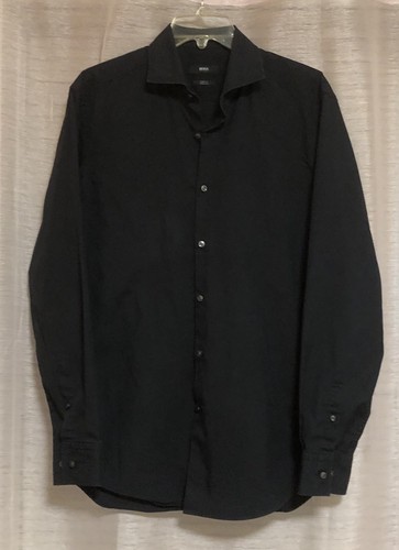 New Men’s Hugo Boss SLIM Fit Stretch L/S Casual Shirt Size 16.5(42) Made ITALY