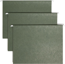 Smead Letter Size Hanging File Folders 25 Pack Green with Poly Tabs