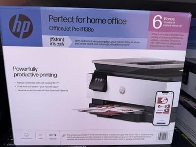 HP OfficeJet Pro 8138e Wireless All-in-One Printer Inkjet 6 Months Free Ink NIB