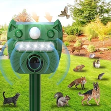Solar Animal Deterrent (1PC) - Ultrasonic Outdoor Repeller for Garden Yard Use