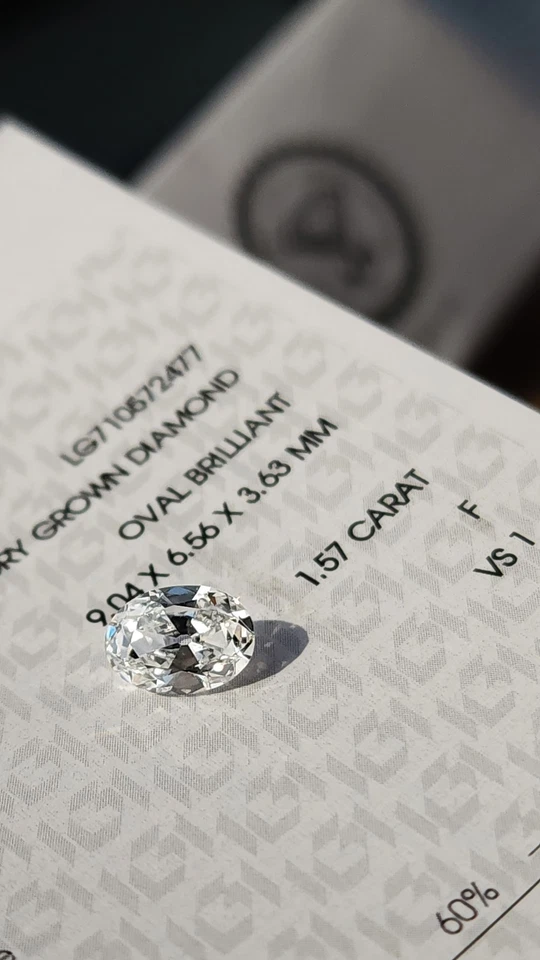 Lab Grown IGI Certified Diamond 1.57ct Old Mine Cut 9.0x6.6mm F VVS - Image 2 of 4