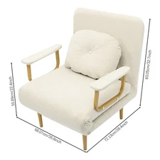 Convertible Sofa Bed Folding Sofa Bed with Pillow & 5-Gear Adjustable Backrest