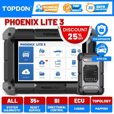 2026 TOPDON Phoenix LITE3 Full System Car Scanner Bi-Directional Diagnostic Tool