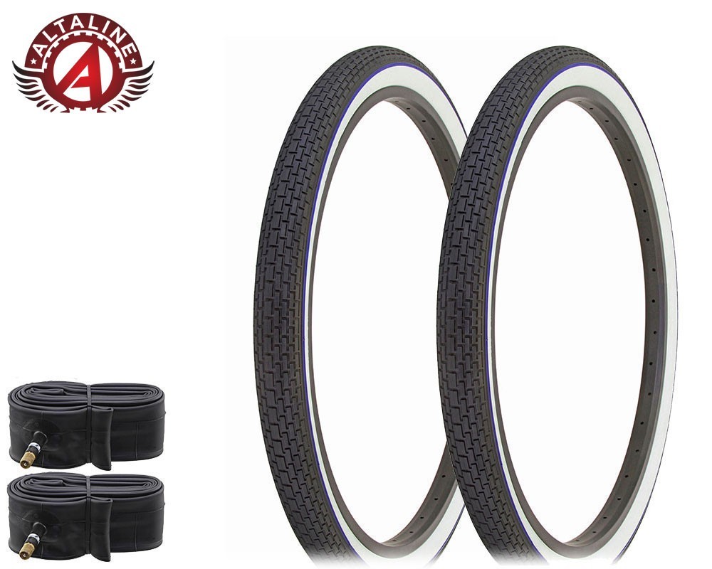 AltaLine 26x2.125 Mini Brick Bicycle Tires Classic Cruiser Multi Colors w/Tubes.