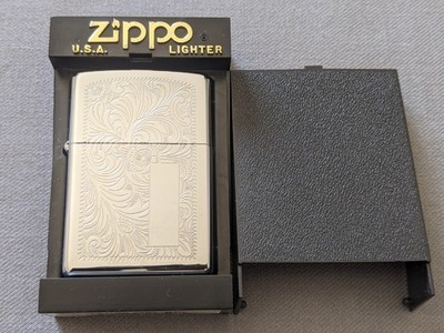 VINTAGE 2001 VENETIAN HIGH POLISH ZIPPO LIGHTER MIB RARE   NOT ENGRAVED