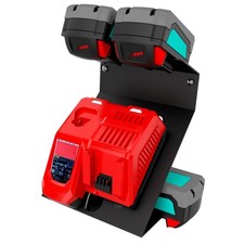 2-in-1 Metal Wall Mount for Milwaukee Chargers and Batteries, Charger Holder ...