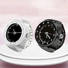 Novelty Finger Ring Quartz Watch Stainless Steel Stretch Band Arabic Numberals
