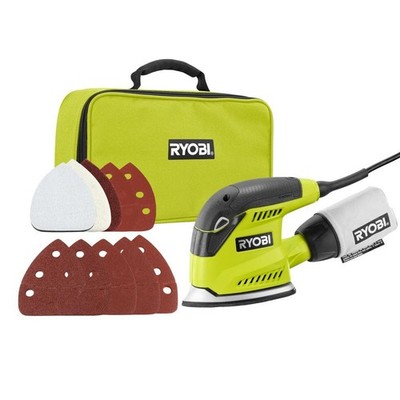 RYOBI 1.2 Amp Corded 5.5 in. Corner Cat Sander w/ Dust Bag & Storage Case