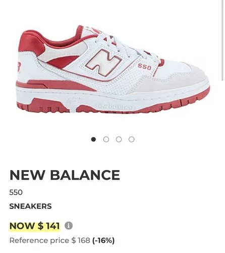 Size 9 Men’s New Balance 550 White Red Astro Dust