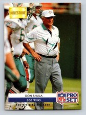 1992 Pro Set - Milestone Don Shula #23 Miami Dolphins