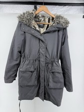 Women  s Steve Madden Gray puffer Faux Fur Lined Knee Length Coat Pockets Small