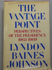 Vantage Point by Lyndon Johnson - signed on a bookplate by Johnson First Edition