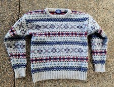 Mens Small Vintage VTG Woolrich Mens Wool Blend Pullover Sweater Fair Isle EUC