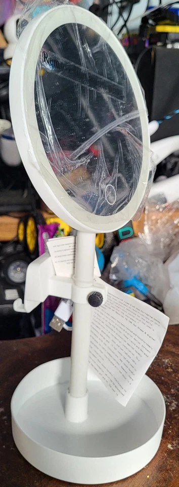 Espejo de maquillaje LED tocador con soporte para teléfono Foto 3 de 4