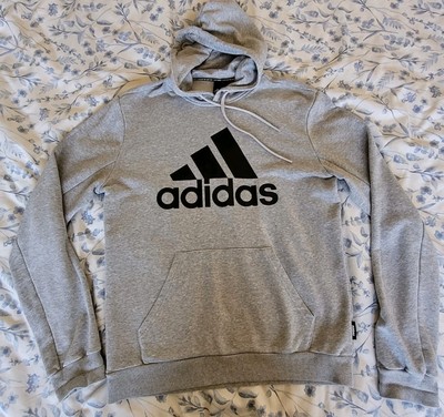 Adidas Grey Pullover Sweatshirt Hoodie Size Medium UK