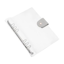 A5 Clear Notebook Binder, 6-Ring Refillable Planner Cover Binder, Gray
