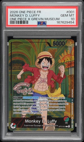 2026 One Piece Monkey D Luffy Grevin Museum French Promo Card PSA 10 *IN HAND*