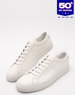 PVP €430 COMMON PROJECTS Zapatillas de Cuero US8 UK7 EU41 Blanco Hecho en Italia
