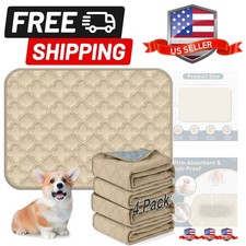 Washable Pee Pads for Dogs - 4 Pack Reusable Pee Pads Waterproof Puppy Pads P...