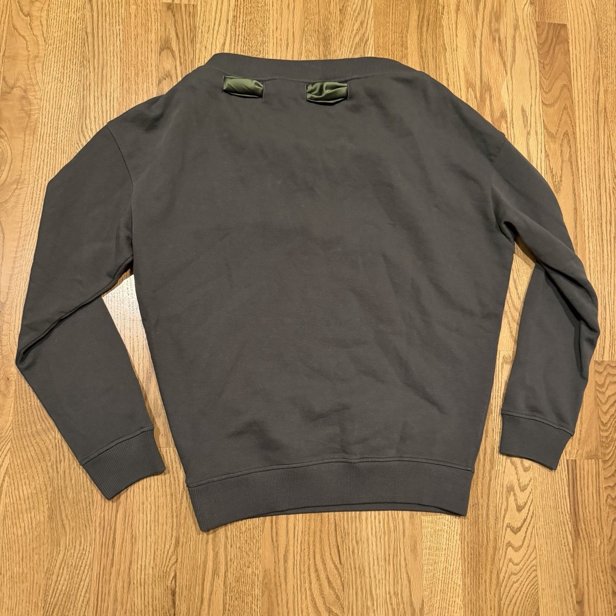 Y Project Ribbon Trimmed Sweatshirt Womens XS Green French Terry
