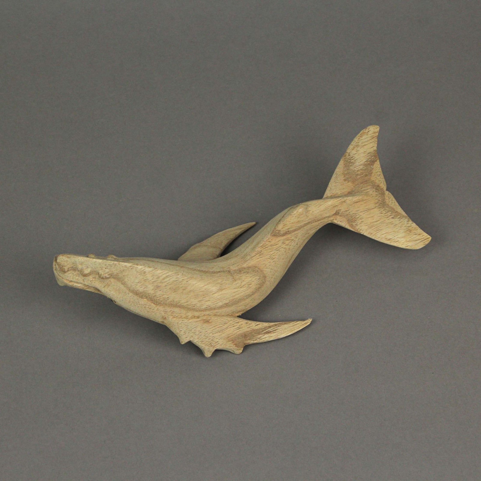 8" Hand Carved Humpback Whale Wooden Sculpture – Nautical Ocean Decor Figurine