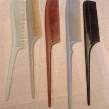 4 Vintage Hair Combs Styling Teasing Rat Tail Made in USA 8