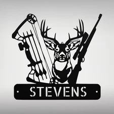 Personalized Deer Hunting Metal Sign Custom Wall Decor Gift for Hunters Cabin