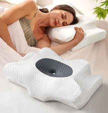 Dream Without Pain Ergonomic Cervical Neck Pillow - Cooling Memory Foam Support