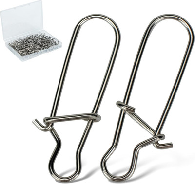 50/100 Stück Angel Duo Lock Snaps mit Box Wirbel Snap Wirbel Karabiner Angelwirb